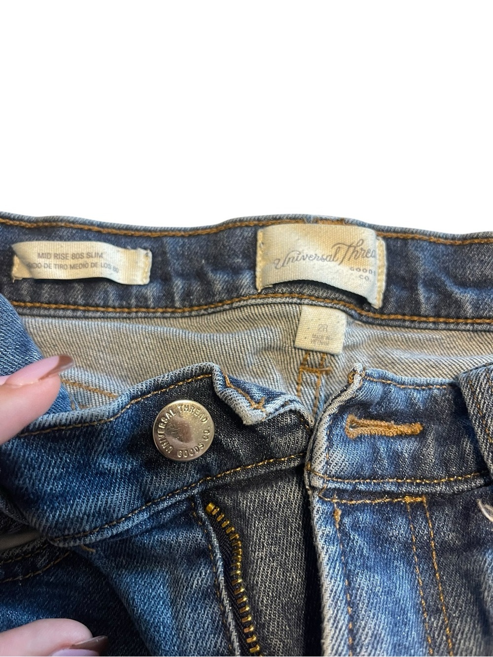 Universal Thread Mid-Rise Slim Blue Denim Jeans - Picture 4 of 5